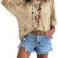 🎁50 % Rabatt!!!👚 Beiges Häkeloberteil für Damen – Boho V-Ausschnitt, luftig & feminin✨🤍