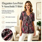 💥⌛Heißer Sale 2026: 50% Rabatt💞👚Damen-T-Shirt mit V-Ausschnitt, Leopardenmuster und kurzen Ärmeln – plissiertes Tunika-Oberteil