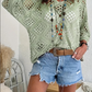 🎁50 % Rabatt!!!👚 Beiges Häkeloberteil für Damen – Boho V-Ausschnitt, luftig & feminin✨🤍
