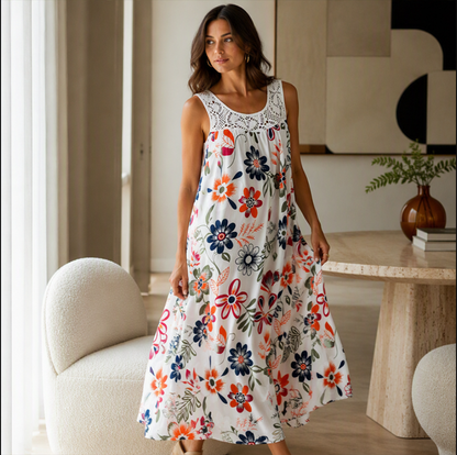 💥Letzter Tag – 50% RABATT!!⚡Über 50.000 verkauft👗Elegantes, ärmelloses Damen-Kleid mit Blumenmuster