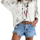 🎁50 % Rabatt!!!👚 Beiges Häkeloberteil für Damen – Boho V-Ausschnitt, luftig & feminin✨🤍