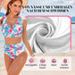 💥50% RABATT!🩱🏖️Modisches, mehrfarbig bedrucktes 3-teiliges Bikini-Badeanzug-Set für Damen