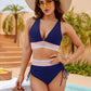 🩷HEISSER VERKAUF 49% RABATT🩷Patchwork-Bikini mit V-Ausschnitt, 2-teiliges Set👙