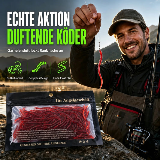 🚨🔥 1 kaufen, 1 gratis🎣🎁Weiche Regenwurm-Köder – fängig, flexibel & vielseitig – 50er-/100er-Packung
