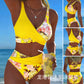 ⏰Nur noch heute 50% Rabatt!👙Hochtailliertes Wickel Bikini Set mit tropischem Blumenprint, figurformender Schnitt, sanfte Bauchabdeckung für Strand, Schwimmbad und Sommerurlaub ✨