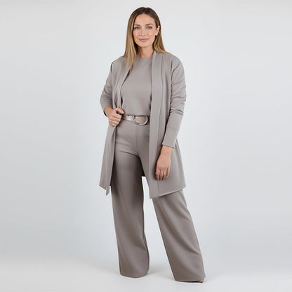 🔥🔥Herbstneuheiten 2026 – 50% Rabatt!🎁⏰Elegantes 3-teiliges Set – bestehend aus langem Cardigan, Oberteil und Hose