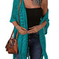 😍50 % Rabatt – Nur für kurze Zeit!🥰Damen Oversize-Häkelcardigan mit Fransen – Leichter Boho-Kimono für Frühling & Sommer 🌸