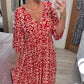 🔥Letzter Tag: 60% Rabatt! ⏰🌸👗Blumenkleid mit V-Ausschnitt🎁