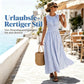 ⏳Zeitlich begrenztes Angebot: 50 % Rabatt👗Damen Ärmelloses Gestreiftes Maxikleid🎀