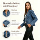 ⌛2026er Neuheiten – 50 % Rabatt nur für kurze Zeit!🧥Damen-Jeansjacke mit Rüschenbesatz – Offene Form – Leicht & Feminin – Vielseitig & Chic