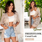 👚JETZT 50% RABATT!🌸Damen Kurzarm-Strickjacke mit Lochmuster – atmungsaktives Pointelle, leicht & vielseitig, offene Vorderseite – Sommer-Essential☀️
