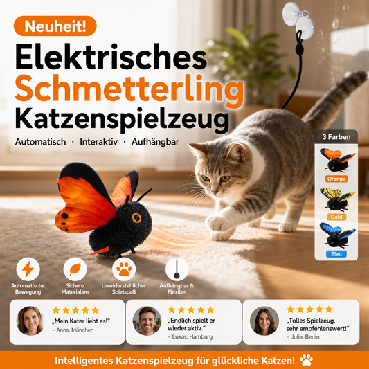 🦋🐱Intelligentes Schmetterlingsspielzeug mit Sensor – 50 %!!!🐾reduziert! Bewegungsaktiviert, realistischer Flug, interaktives Spiel – unterhält Ihre Katze stundenlang🔥✨