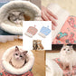 🎉💖Über 66.000 verkauft!🐱🎁Flauschige Katzenhöhle mit Cartoon-Muster – Halbgeschlossen, warm & perfekt für den Winter😴