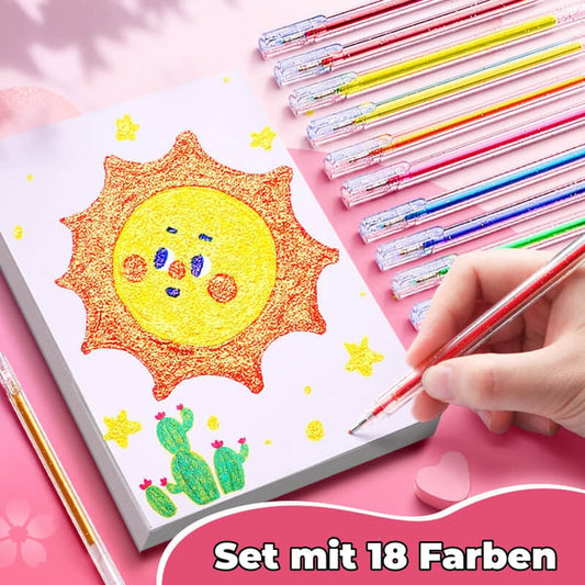 💥🔥50% Rabatt🎨🎁Set mit glitzernden Gelstiften🎄Leuchtende Farben, grenzenlose Kreativität