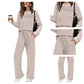 🔥LETZTER TAG 50 % RABATT💓Set aus Damen-Oberteil mit Rundhalsausschnitt und Hose mit Kordelzug💯
