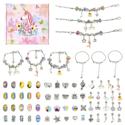 🥳💞 Über 75.000 Stück verkauft! 🎨📿 Das perfekte Geschenk für Kinder: Charm-Armband Schmuckherstellung Set 🎁