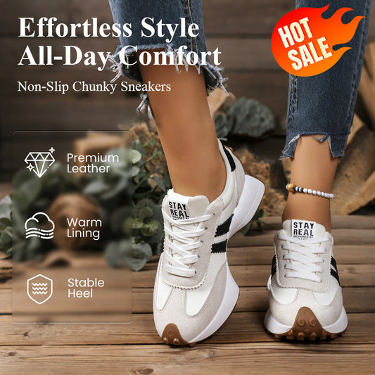 👟 60% RABATT! 🏃 Damen-Freizeitschuhe – Rutschfeste Klobige Sneakers, Bequeme Passform & Vielseitiger Look 🌸