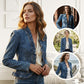⌛2026er Neuheiten – 50 % Rabatt nur für kurze Zeit!🧥Damen-Jeansjacke mit Rüschenbesatz – Offene Form – Leicht & Feminin – Vielseitig & Chic