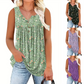 ⌛50% RABATT!👚Ärmelloses Damen-Top – Mit Print, Knopfleiste & Leichtem Stoff, Perfekt Für Heiße Tage Und Einen Frischen Look ✨