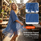 😍50 % Rabatt – Nur für kurze Zeit!🥰Damen Oversize-Häkelcardigan mit Fransen – Leichter Boho-Kimono für Frühling & Sommer 🌸