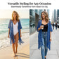 😍50 % Rabatt – Nur für kurze Zeit!🥰Damen Oversize-Häkelcardigan mit Fransen – Leichter Boho-Kimono für Frühling & Sommer 🌸