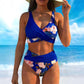 ⏰Nur noch heute 50% Rabatt!👙Hochtailliertes Wickel Bikini Set mit tropischem Blumenprint, figurformender Schnitt, sanfte Bauchabdeckung für Strand, Schwimmbad und Sommerurlaub ✨