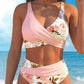⏰Nur noch heute 50% Rabatt!👙Hochtailliertes Wickel Bikini Set mit tropischem Blumenprint, figurformender Schnitt, sanfte Bauchabdeckung für Strand, Schwimmbad und Sommerurlaub ✨
