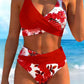 ⏰Nur noch heute 50% Rabatt!👙Hochtailliertes Wickel Bikini Set mit tropischem Blumenprint, figurformender Schnitt, sanfte Bauchabdeckung für Strand, Schwimmbad und Sommerurlaub ✨