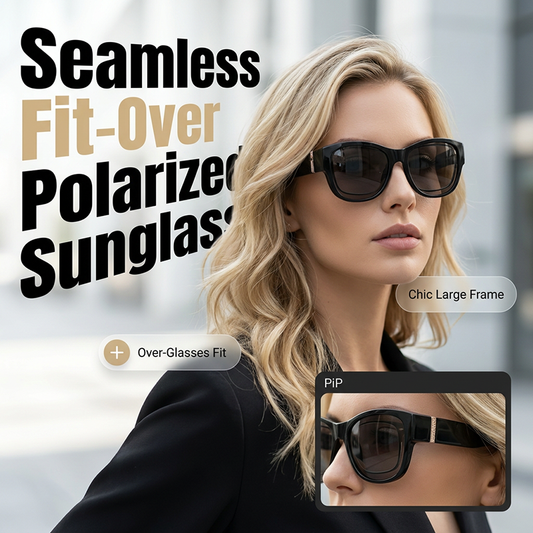 ⏰ Nur noch heute 60% Rabatt! 🕶️ Damen übergroße polarisierte Überbrillen Sonnenbrille | Modischer großer Rahmen, passt über jede Korrekturbrille für Autofahren, Urlaub & Stadtspaziergänge ✨