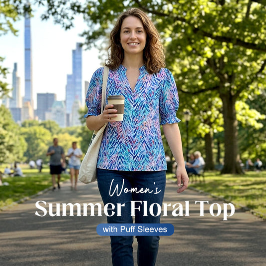 👚JETZT 50 % RABATT!🌸Sommerliches Damen-Top mit Blumenmuster und Puffärmeln – Leicht und atmungsaktiv – Romantisches Design, perfekt für Brunch oder Gartenpartys – unkompliziert und schick 💃