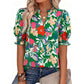 👚JETZT 50 % RABATT!🌸Sommerliches Damen-Top mit Blumenmuster und Puffärmeln – Leicht und atmungsaktiv – Romantisches Design, perfekt für Brunch oder Gartenpartys – unkompliziert und schick 💃