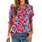 👚JETZT 50 % RABATT!🌸Sommerliches Damen-Top mit Blumenmuster und Puffärmeln – Leicht und atmungsaktiv – Romantisches Design, perfekt für Brunch oder Gartenpartys – unkompliziert und schick 💃