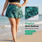 👙 Plus-Size Zweiteiler Swimdress ✨ Figurformender Bikini-Rock mit tropischem Print & Rüschenärmeln