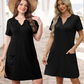 🔥50 % Rabatt – nur für kurze Zeit!👗Neu eingetroffen❣️Lässiges, locker sitzendes Kurzarmkleid für Damen