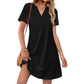 🔥50 % Rabatt – nur für kurze Zeit!👗Neu eingetroffen❣️Lässiges, locker sitzendes Kurzarmkleid für Damen