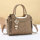 🔥NUR FÜR KURZE ZEIT: 50 % RABATT! 👜 Damen-Handtasche mit V-Naht – goldene Beschläge, mehrere Fächer, Tragegriff 🌸