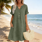 🔥50% Rabatt für begrenzte Zeit👗Lässiges Tunika-Kleid für Damen mit V-Ausschnitt und Taschen