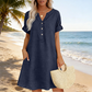 🔥50% Rabatt für begrenzte Zeit👗Lässiges Tunika-Kleid für Damen mit V-Ausschnitt und Taschen
