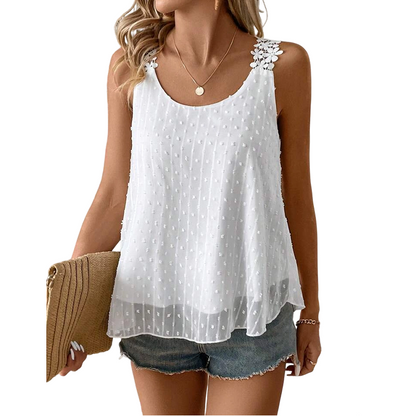 🔥50 % RABATT!!👚Damen-Top mit Spaghettiträgern und Spitze