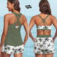 ⌛50 % RABATT FÜR BEGRENZTE ZEIT!👙Plus Size 3-teiliges Badeset – Tankini Top, Neckholder Bikini&Palmenprint Badeshorts, figurfreundlich für Strand&Pool