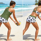 ⌛50 % RABATT FÜR BEGRENZTE ZEIT!👙Plus Size 3-teiliges Badeset – Tankini Top, Neckholder Bikini&Palmenprint Badeshorts, figurfreundlich für Strand&Pool