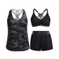 ⌛50 % RABATT FÜR BEGRENZTE ZEIT!👙Plus Size 3-teiliges Badeset – Tankini Top, Neckholder Bikini&Palmenprint Badeshorts, figurfreundlich für Strand&Pool