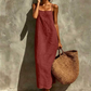 💥50% Rabatt👗Klassisches Boho-Kleid mit Spaghettiträgern & eckigem Ausschnitt – leicht & luftig für den Urlaub 🌸