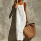 💥50% Rabatt👗Klassisches Boho-Kleid mit Spaghettiträgern & eckigem Ausschnitt – leicht & luftig für den Urlaub 🌸