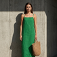 💥50% Rabatt👗Klassisches Boho-Kleid mit Spaghettiträgern & eckigem Ausschnitt – leicht & luftig für den Urlaub 🌸