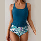 🔥50% RABATT!🩱Damen High-Waist Tankini mit Blumenmuster–figurschmeichelnd&bequem für Strand&Pool🌊