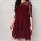 ⌛50% RABATT!👗Elegantes Damenkleid mit asymmetrischem Saum und Spitzenbesatz