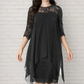 ⌛50% RABATT!👗Elegantes Damenkleid mit asymmetrischem Saum und Spitzenbesatz