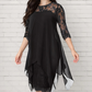 ⌛50% RABATT!👗Elegantes Damenkleid mit asymmetrischem Saum und Spitzenbesatz