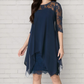 ⌛50% RABATT!👗Elegantes Damenkleid mit asymmetrischem Saum und Spitzenbesatz